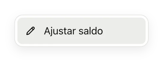 El menú de una compra con Ajustar saldo y Congelar vigencia.